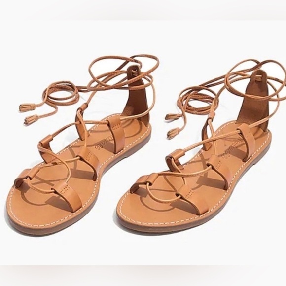 Madewell Gladiator Lace-Up Black Leather Sandals , size 10 - Picture 1 of 7